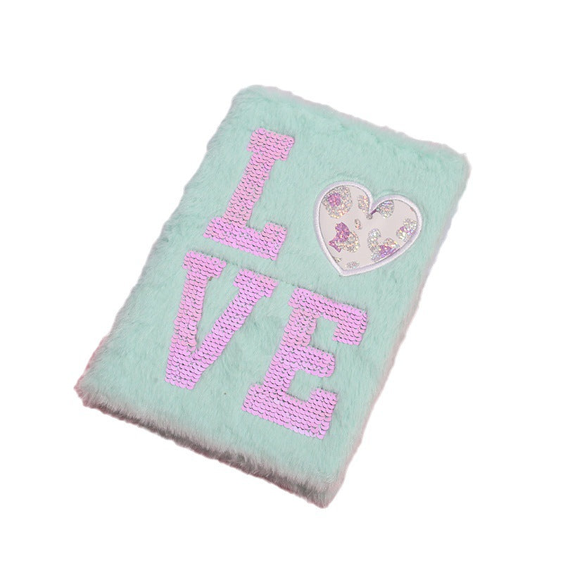 Wholesale Sequin Cartoon Colored Plush Notebook